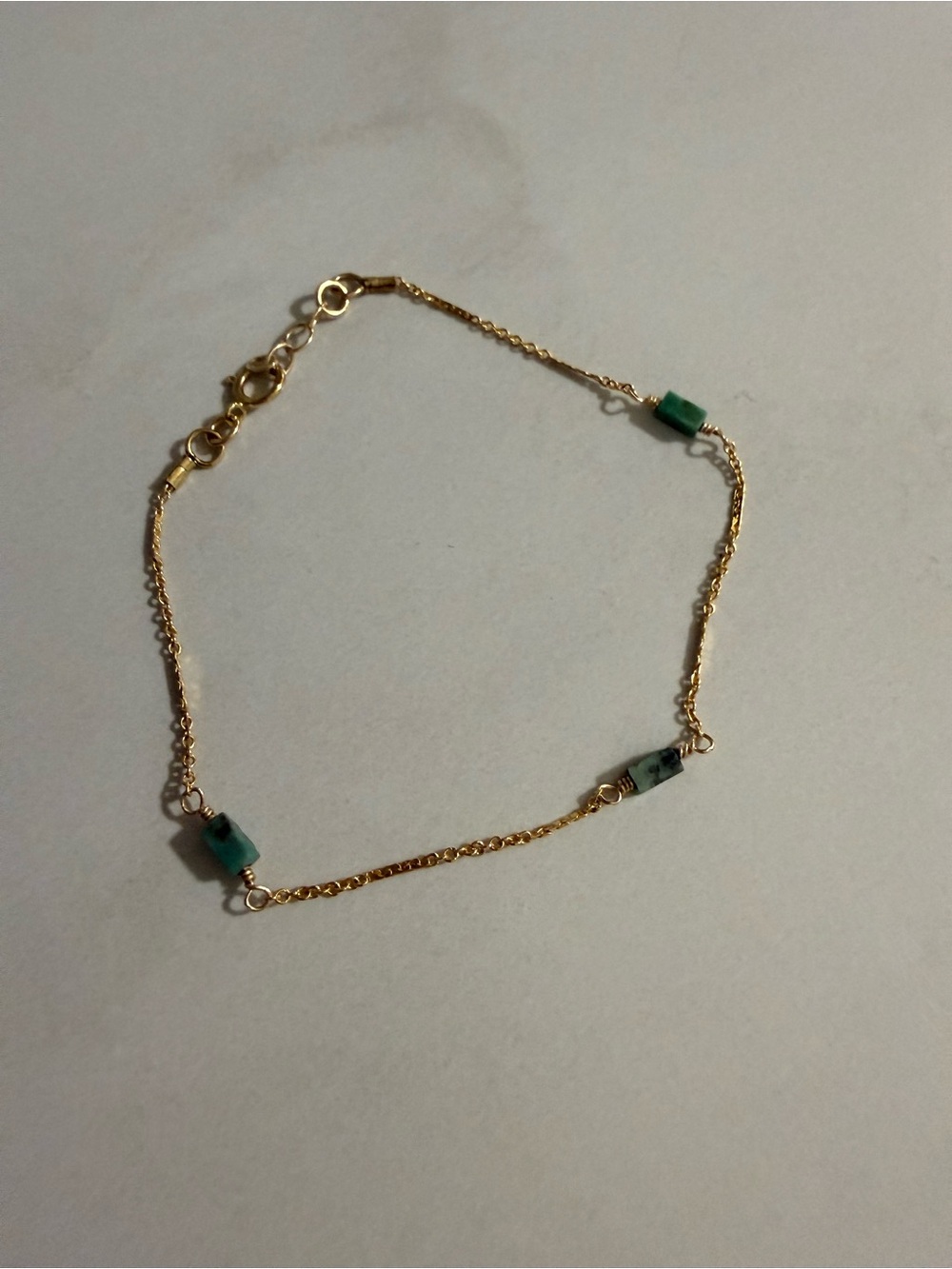 Hello Adorn Tiny Gemma Bracelet - Fern 14K Gold Fill